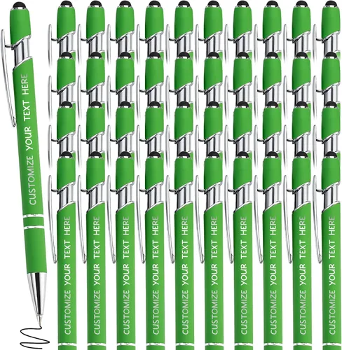 Vista 26 de Bolígrafos personalizados con lápiz óptico y grabado gratis, bolígrafos personalizados para negocios, graduación, aniversarios (hasta 500 unidades)