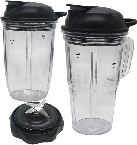 Vista 9 de Frasco personal de repuesto para exprimidor de 24 onzas con tapa para llevar, compatible con Nutribullet Ultra Plus+ Sistema de cocina compacto
