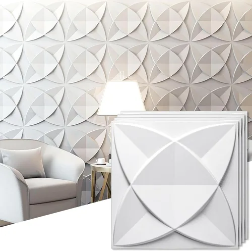 Vista 10 de Art3d Paneles decorativos texturizados de PVC 3D para decoración de paredes interiores en sala de estar, dormitorio en negro, paquete de 33