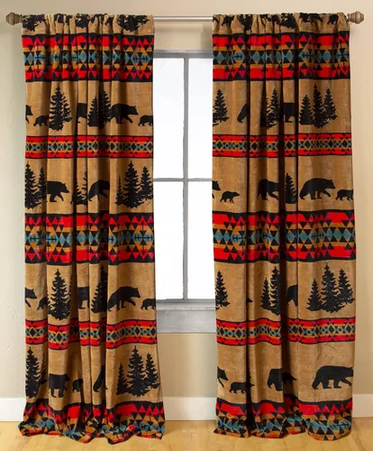 Vista 2 de Carstens, Inc. Bear Trails - Cenefa rústica para ventana de cabina 80x18