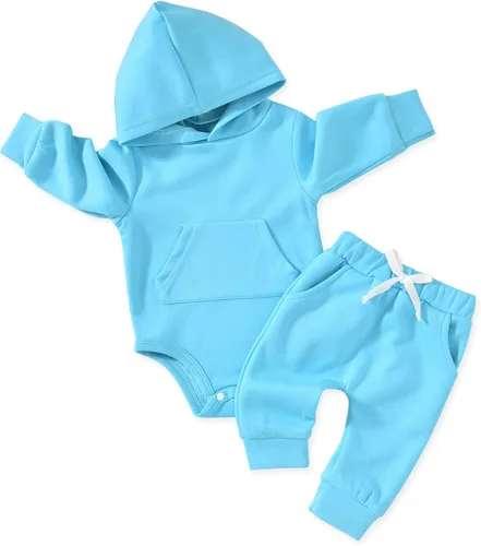 Vista 26 de Aalizzwell Conjunto de sudadera con capucha de invierno para bebé infantil Albaricoque