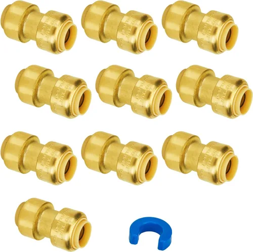 Vista 18 de SUNGATOR Acoplamiento recto a presión de 1 pulgada, PEX de empuje para conectar, cobre, CPVC, accesorios de plomería de latón sin plomo con clip