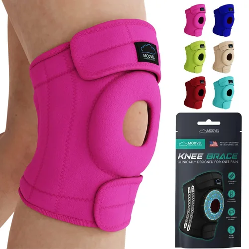 Vista 9 de Modvel ELITE - Rodillera para hombres y mujeres, almohadillas de gel para rótula y estabilizadores laterales para ACL, recuperación de desgarro