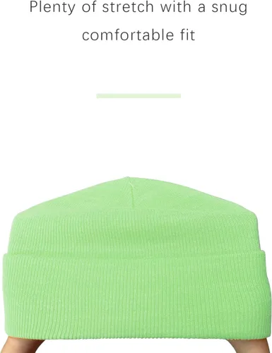 Vista 5 de ecodudo Gorros de acrílico para mujeres y hombres, gorro de punto suave y cálido con puños