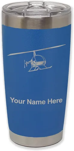 Vista 31 de LaserGram Vaso aislado al vacío de 20 onzas, helicóptero 2, grabado personalizado incluido (negro)