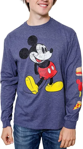 Vista 2 de Disney Mickey Mouse - Camiseta clásica de manga larga con aperitivos desgastados