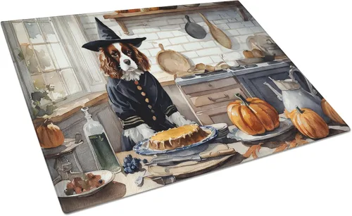 Vista 77 de Caroline's Treasures DAC1720LCB Affenpinscher - Tabla de cortar de vidrio con calabazas para cocina de otoño, grande, decorativa, de vidrio