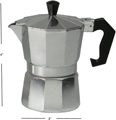 Vista 7 de Home Basics Máquina de café expreso de aluminio de 5 onzas, 3 tazas