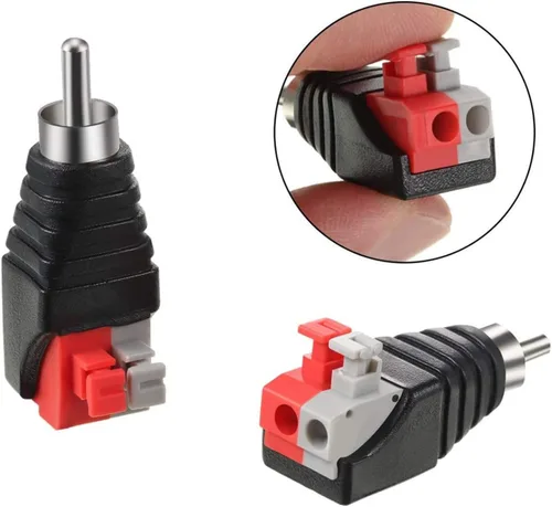 Vista 3 de MATTOX Cable de altavoz a audio macho RCA conector adaptador Jack Plug 10pcs/Set