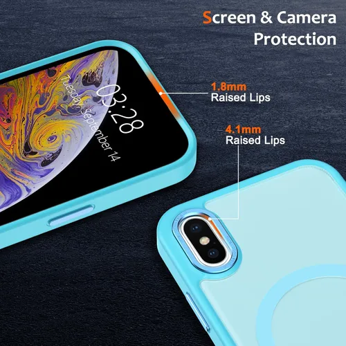Vista 198 de Anuck - Funda magnética para iPhone 11 compatible con MagSafe, carcasa trasera mate translúcida dura, borde de TPU, delgada, resistente a impactos