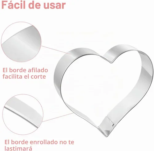 Vista 7 de JOB JOL Cortadores de galletas con forma de corazón, 6 piezas, 2 pulgadas