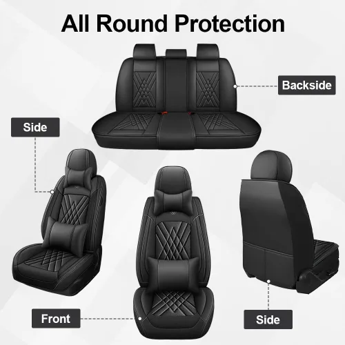 Vista 4 de Fundas de Asientos Compatibles con Toyota Corolla 2015-2026 Funda de Asiento de Automóvil de Cuero, Elegante Impermeable Transpirable Fácil