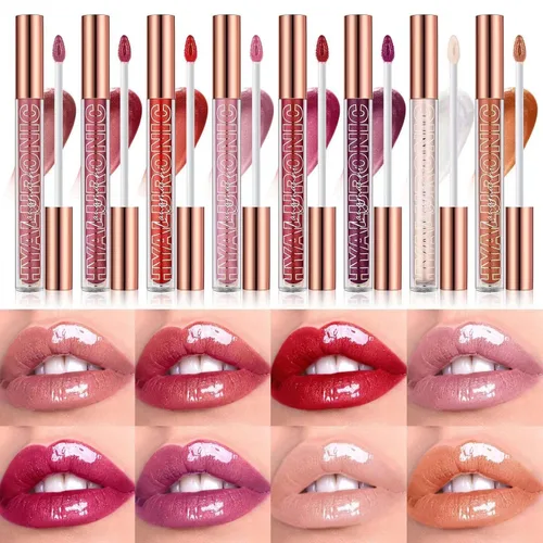 Vista 6 de Brillo de labios transparente, brillo de labios tintado, brillo de labios, aceite de labios para adolescentes, hidratante de alto brillo y brillo