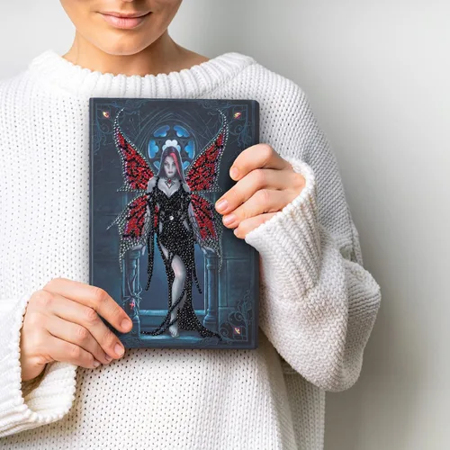 Vista 4 de Crystal Art Cuaderno Aracnafaria - Crea una cubierta brillante para cuaderno con cristales - para edades de 8 años en adelante