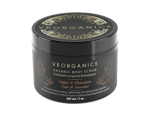 Vista 5 de Exfoliante corporal orgánico de café y chocolate por VeOrganics - Exfoliante hidratante, tensante y desintoxicante prémium