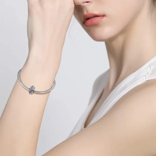 Vista 3 de AIEGNOS Dijes de Hamsa de mal de ojo para pulsera, collar de plata de ley 925, cuentas de mal de ojo de Fátima para manos de serpiente europea