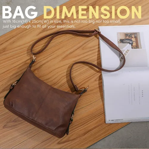 Vista 5 de Katloo Bolso pequeño Hobo para mujer, con asa superior, bolso cruzado de piel sintética para mujer, bolso de hombro, cortaúñas