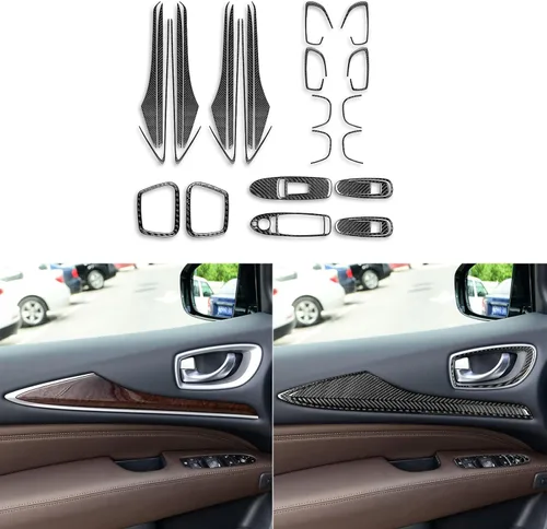 Vista 34 de Adhesivo decorativo de fibra de carbono suave para el interior del automóvil, velocímetro de control central, compatible con Nissan 370Z Z34 2019