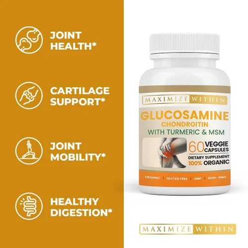 Vista 7 de Condroitina de glucosamina con cúrcuma y MSM para articulaciones saludables, 60 cápsulas vegetales (paquete de 2)