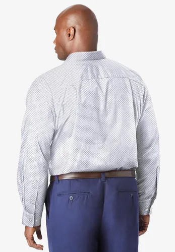 Vista 6 de KingSize Camisa de vestir de manga larga sin arrugas para hombre, talla grande y alta