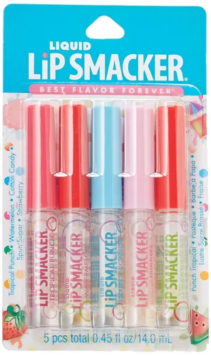 Vista 3 de Lip Smacker Paquete de la amistad de brillo de labios con sabor líquido Paleta de maquillaje de sombra de ojos tropical, sandía, algodón de azúcar