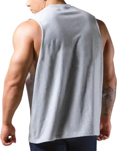 Vista 2 de Camisetas sin mangas de algodón para gimnasio T67