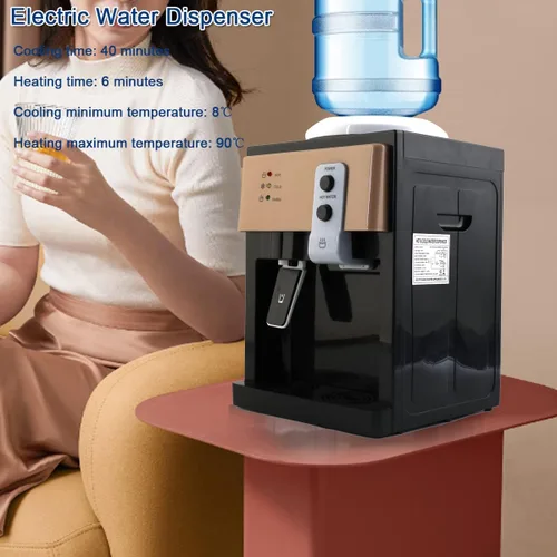 Vista 3 de Dispensador de agua de carga superior Dispensador de enfriador de agua para encimera, dispensador de agua caliente y fría, capacidad para botellas