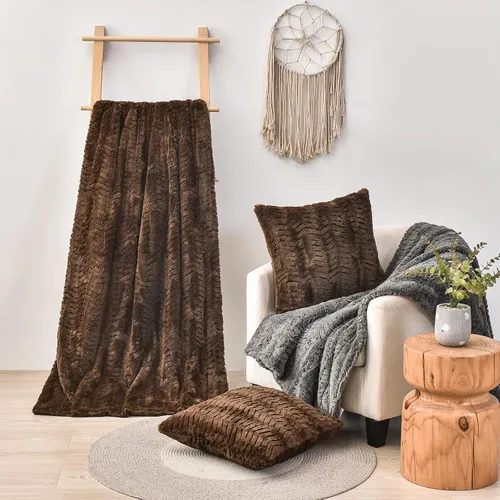 Vista 6 de YUSOKI - Fundas de almohada de pelo sintético de lujo - 18 x 18 pulgadas, juego de 2 - Fundas de almohada decorativas de pelo suave y esponjoso