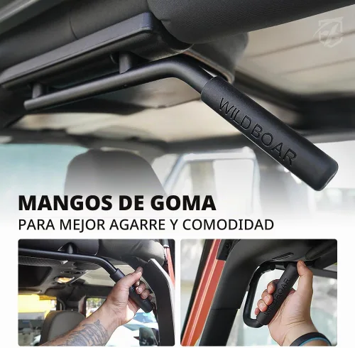 Vista 3 de Juego de 4 manijas de aluminio compatibles con Jeep JK JKU 2007-2018