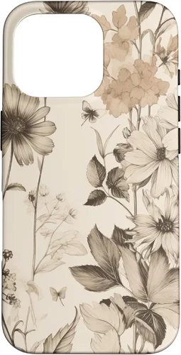 Vista 20 de Aesthetic Minimalist Wildflowers Women Floral Neutral Cream Case for iPhone 17