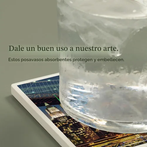 Vista 4 de Lantern Press Posavasos de cerámica para bebidas de Nueva York Skyline at