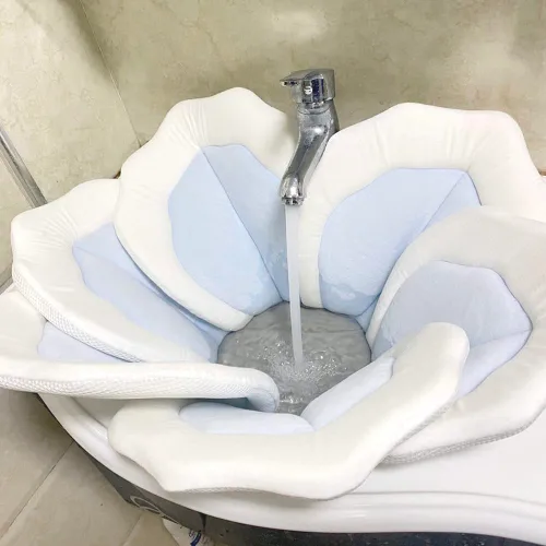 Vista 3 de Almohadilla de Baño para Bebé para Bañera Infantil Fregadero Tapete de Flores Bañera Little Lotus - Pétalo Suave Soportes Tumbona Inserto de Baño