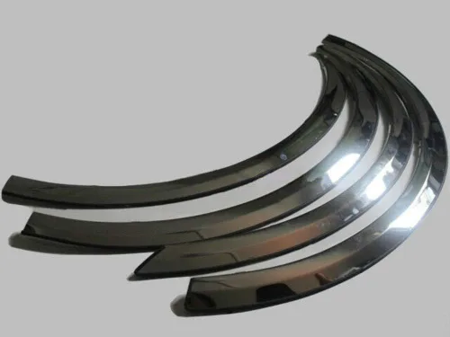 Vista 4 de QAA Es compatible con Chevrolet Silverado 2014-2015 4 piezas moldeadas de acero inoxidable para rueda, moldura de guardabarros WZ54181