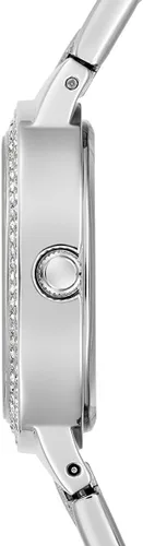 Vista 3 de GUESS Reloj para mujer de 1.260 in - Correa de tono plateado con esfera plateada, Tono plateado, Moderno