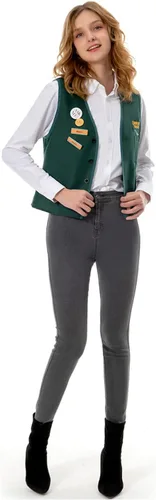 Vista 4 de Adult Vest Cosplay Costume Green Vest Jacket Shirt Tshirt Outfit Party Halloween Suit Women Men