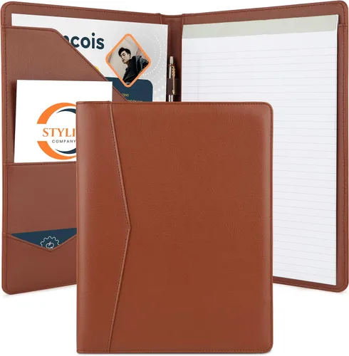 Vista 10 de STYLIO - Padfolio, carpeta organizadora de portafolio p/currículum/entrevista, documento legal, tarjeta comercial, bloc de notas tamaño carta Negro