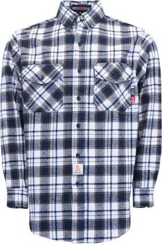 Vista 11 de BOCOMAL Camisas con capucha FR, camisas de franela a cuadros, con botones, resistentes al fuego, camisas de franela resistentes a la llama, chaqueta