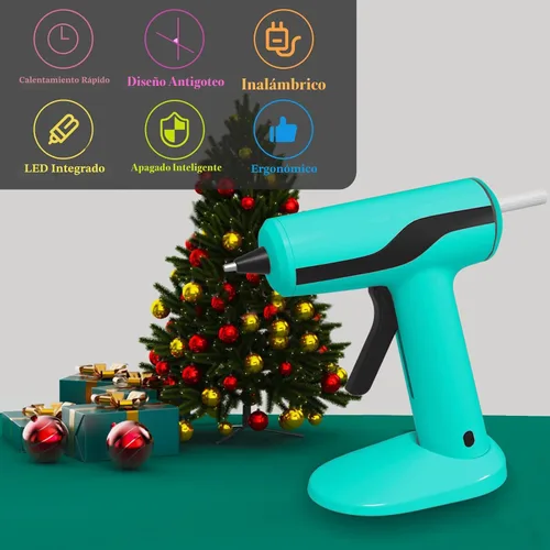 Vista 7 de MONVICT - Pistola de silicón inteligente con apagado automático, kit de mini pistola de pegamento sin cable con batería de 2.2A, bolsa