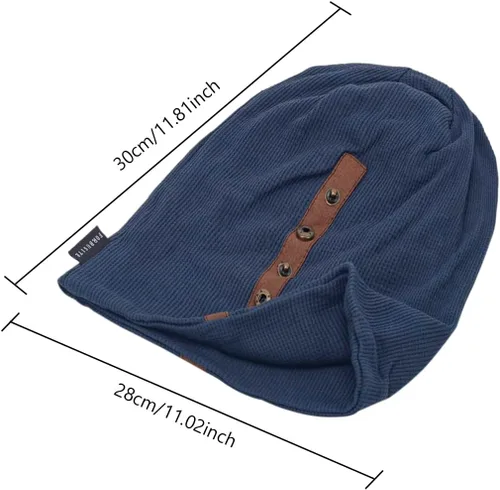 Vista 2 de Gorro de punto holgado para invierno, cálido y suave, para clima frío