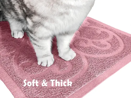 Vista 5 de PetLike - Alfombrilla que atrapa la arena cuando los gatos salen de la caja de arena, alfombrilla que pueden usar los gatos para comer, es suave