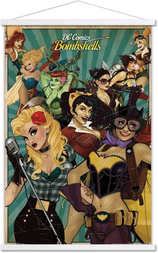 Vista 19 de Trends International DC Comics - Bombshells Wall Poster, 14.725" x 22.375", Barnwood Framed Version Versión enmarcada Barnwood
