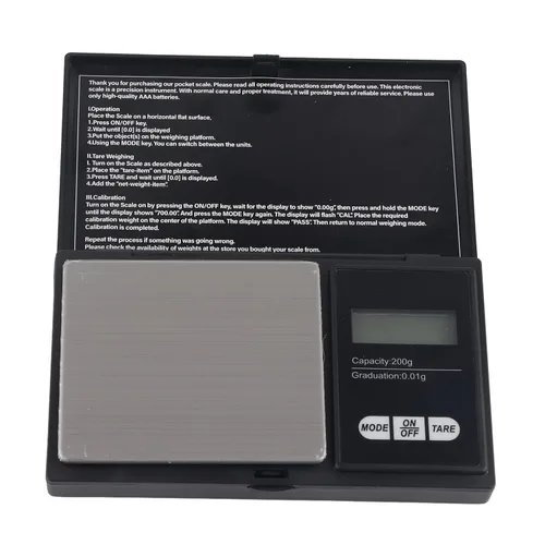 Vista 8 de Báscula digital de gramos, 7.05 oz x 0.00 oz, báscula de bolsillo con pantalla LCD, báscula de cocina portátil para alimentos, joyas, oro, plata