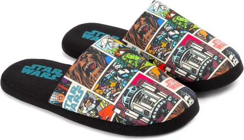 Vista 3 de Star Wars Pantuflas para hombre y adultos zapatos de casa negros sin cordones Negro