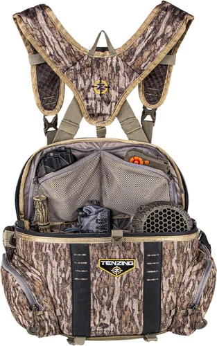 Vista 3 de TENZING Paquete lumbar unisex para adultos, Mossy Oak Bottomland Paquete de caza ajustable duradero compatible con H2O con 5 compartimentos, 5