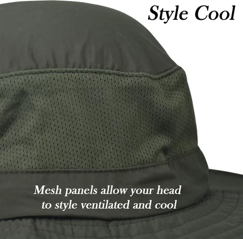 Vista 3 de JORMATT Sombrero unisex para el sol con solapa para el cuello, protección para el cuello, protección de safari de pesca, UPF 50+