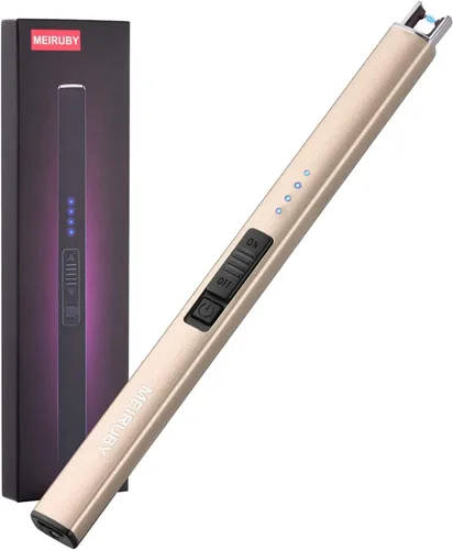 Vista 19 de MEIRUBY Encendedor eléctrico de velas largo electrónico, recargable por USB, arco, resistente al viento, encendedores sin llama para velas, camping
