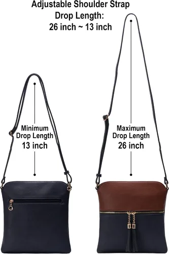 Vista 4 de Solene Bolso Cruzado Ligero para Mujer de Tamaño Mediano con Borla, Bolsos Cruzados de Tamaño Perfecto para Uso Diario, de Viaje