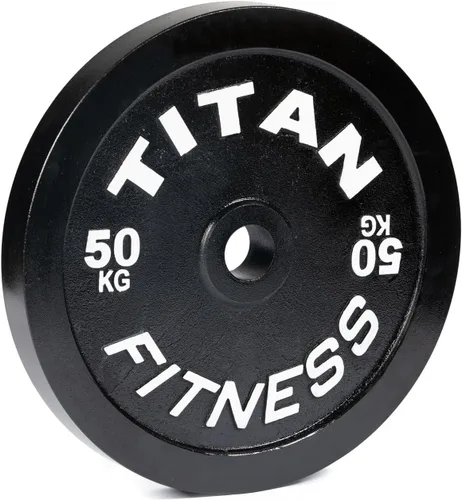 Vista 7 de Titan Fitness Olympic Calibrated Steel Powerlifting Plates, Machine Precision Steel Discs