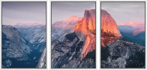 Vista 181 de wall26 Lienzo enmarcado para pared, juego de arte de fila de palmeras de California y cielo azul, naturaleza, vida silvestre, fotografía, realismo