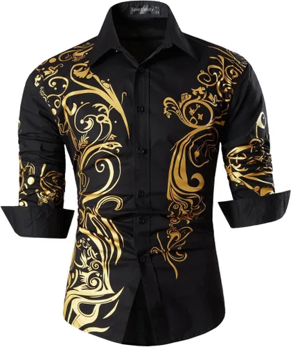 Vista 118 de JZS041, camisa de vestir de manga larga para hombre